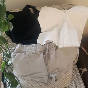ARITZIA Community grey shorts and 2 tops!